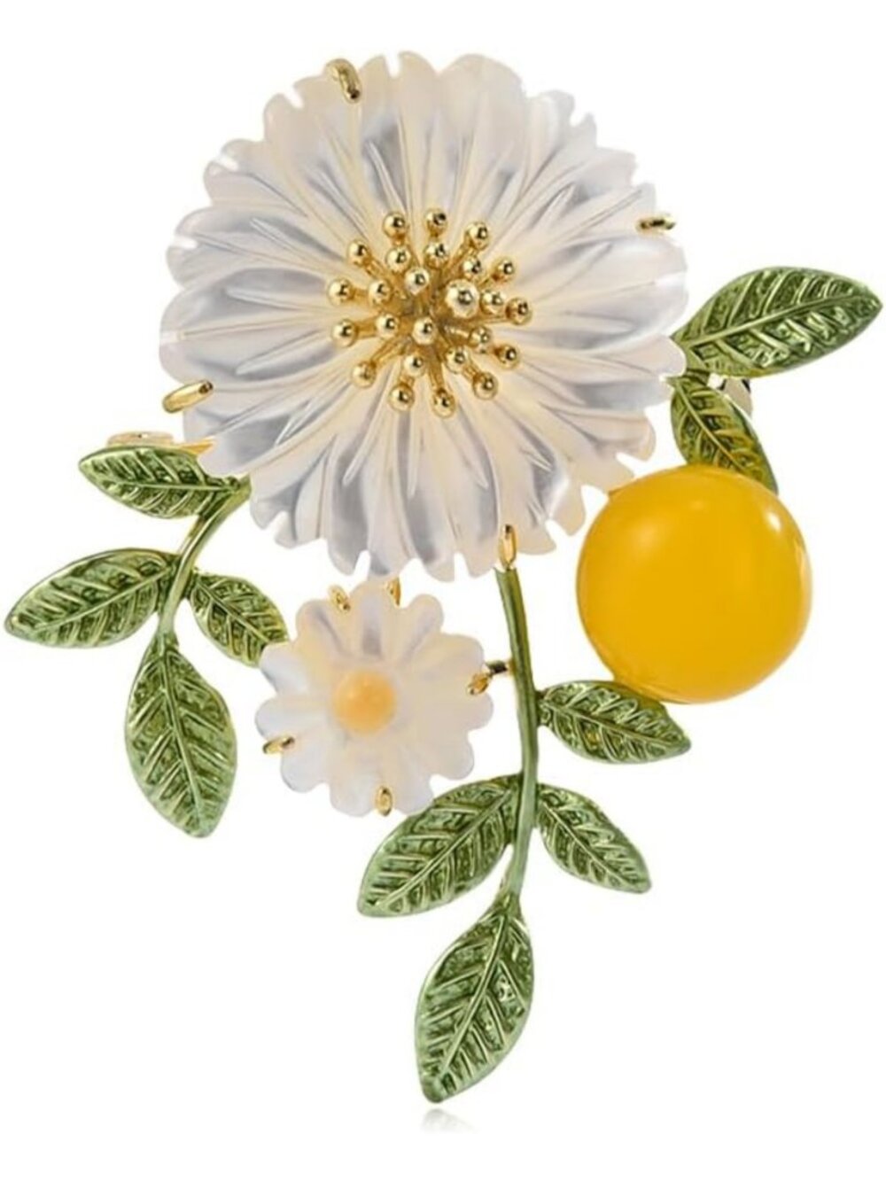 Elegant Rhinestone Flower Brooch for Women - 18k Gold Plated Lapel Pin Jewelry